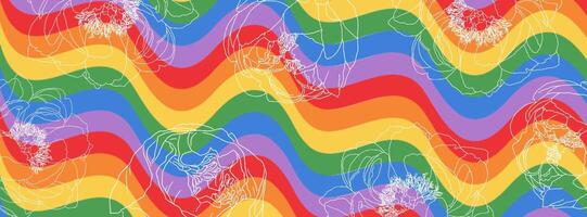 Pride Couple in Rainbow Background for Facebook Cover template