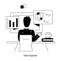 Trendy Data Engineer vector