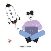 Trendy Project Launch vector