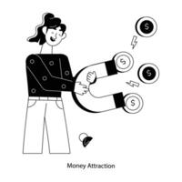 Trendy Money Attraction vector