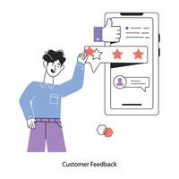 Trendy Customer Feedback vector