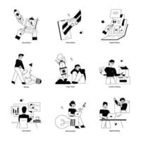 Bundle of Business Startup Glyph Mini Illustrations vector