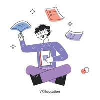Trendy VR Education vector