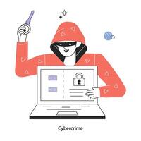Trendy Cybercrime Concepts vector