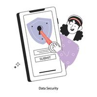Trendy Data Security vector