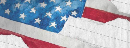 Drawing of America Flag for 4th of July Celebration Facebook Cover template