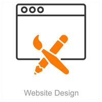 Website Design and design icon concept vector