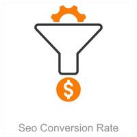 Seo Conversion Rate and rank icon concept vector