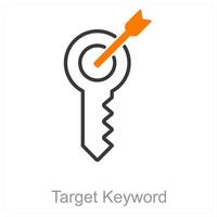 Target Keyword and aim icon concept vector