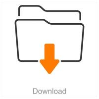 Download and save icon concept vector