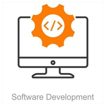 Software Development and coding icon concept vector