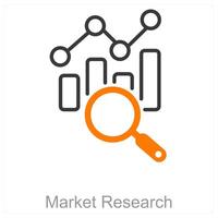 mercado investigación y datos icono concepto vector