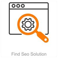 Find Seo Solution and search icon concept vector