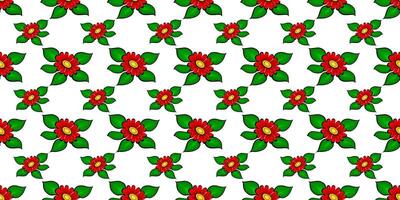 Expandable Pattern of Flowers and Leaves Decoration vector