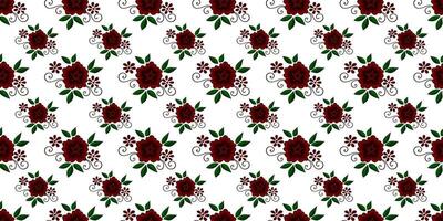 Expandable Pattern of Flowers and Leaves Decoration vector