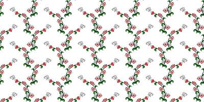 Expandable Pattern of Flowers and Leaves Decoration vector