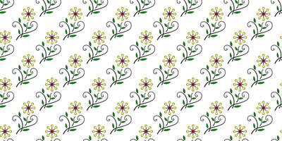 Expandable Pattern of Flowers and Leaves Decoration vector