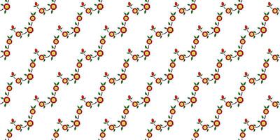 Expandable Pattern of Flowers and Leaves Decoration vector