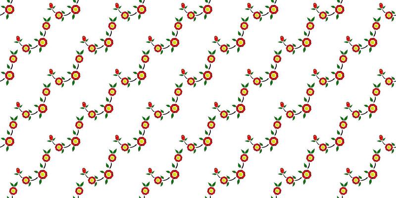 Expandable Pattern of Flowers and Leaves Decoration