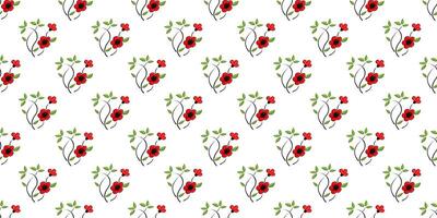 Expandable Pattern of Flowers and Leaves Decoration vector