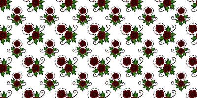 Expandable Pattern of Flowers and Leaves Decoration vector