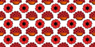 Expandable Pattern of Flowers and Leaves Decoration vector