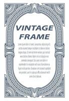 Vintage border frame engraving with antique ornament pattern - Eps 10 vector