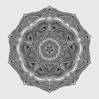 hermosa floral modelo mandala Arte aislado en un negro antecedentes - eps 10 vector