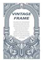 Vintage border frame engraving with antique ornament pattern - Eps 10 vector