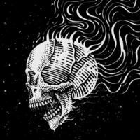 Artwork illustration burning skull, Best illustrations for t shirt design, sticker, Eps 10 vector