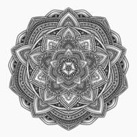 hermosa floral modelo mandala Arte aislado en un negro antecedentes - eps 10 vector