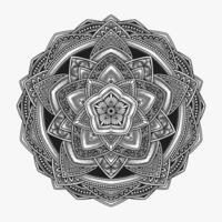 hermosa floral modelo mandala Arte aislado en un negro antecedentes - eps 10 vector