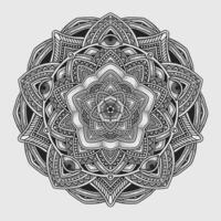 hermosa floral modelo mandala Arte aislado en un negro antecedentes - eps 10 vector