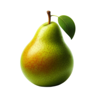 généré ai une poire avec une feuille sur il png