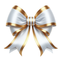 Generated Ai Luxurious and elegant white ribbon tied png