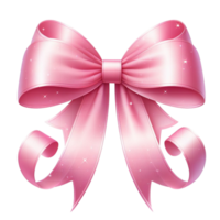 Generated Ai Beautiful Big Bow Made Pink Ribbon png