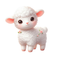 Generated Ai 3d Sheep Front View Animal Furry png