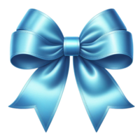 Generated Ai Blue gift bow ribbon png