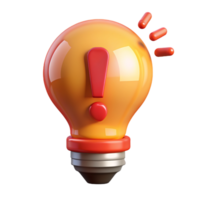 Light Bulb with Exclamation Mark 3d Element png