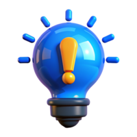 Light Bulb with Exclamation Mark 3d Item png