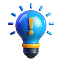 Light Bulb with Exclamation Mark 3d Style png