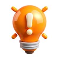 Light Bulb with Exclamation Mark 3d Design png