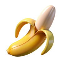 skalad banan 3d frukt png