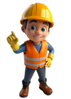 Construction Worker 3d Illustration png