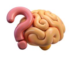 Brain with Question Mark 3d Object png