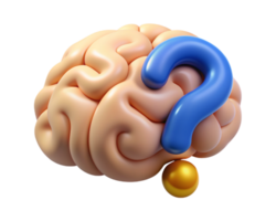 Brain with Question Mark 3d Element png