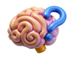 Brain with Question Mark 3d Design png