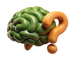 Brain with Question Mark 3d Image png