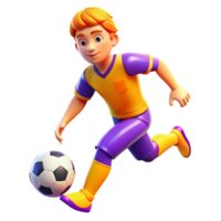 fútbol jugador 3d hacer png