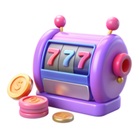 casino sleuf machine met goud munten 3d illustratie png